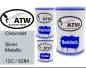 Preview: Chevrolet, Silver Metallic, 12C / 9284: 500ml Lackdose + 500ml Klarlack + 250ml Härter - Set, von ATW Autoteile West.